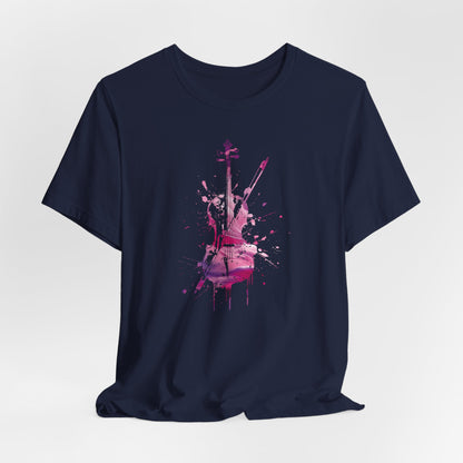 T-Shirt — Pink Watercolor Violin/Cello Graphic Tee