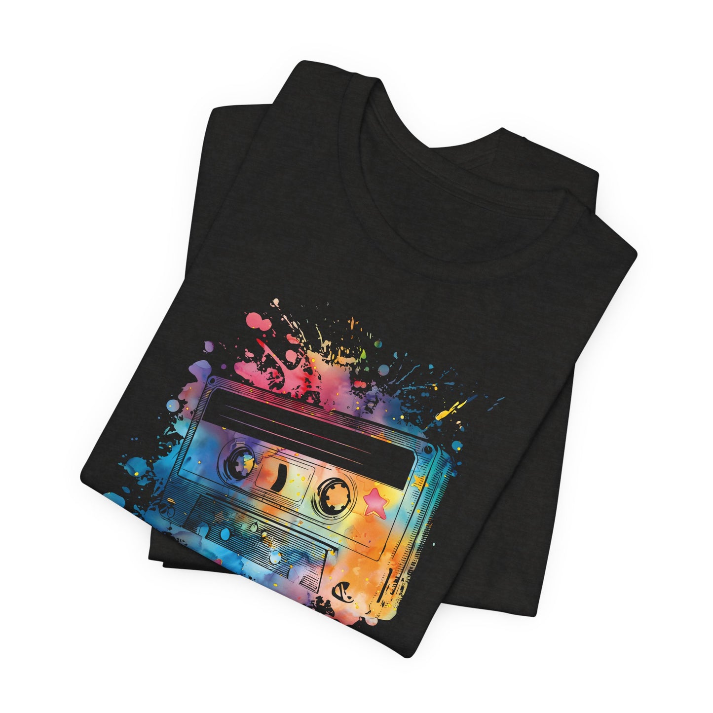 Retro Watercolor Cassette Tape T-Shirt — Vintage Music Tee