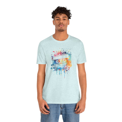 Retro Watercolor Cassette Tape T-Shirt — Vintage Music Tee