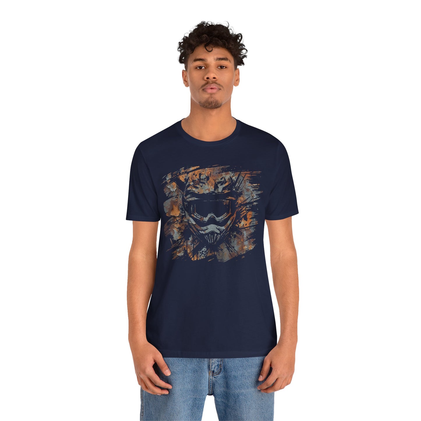 Motorcross Helmet T-Shirt — Distressed Brushstroke Animal Graphic Tee