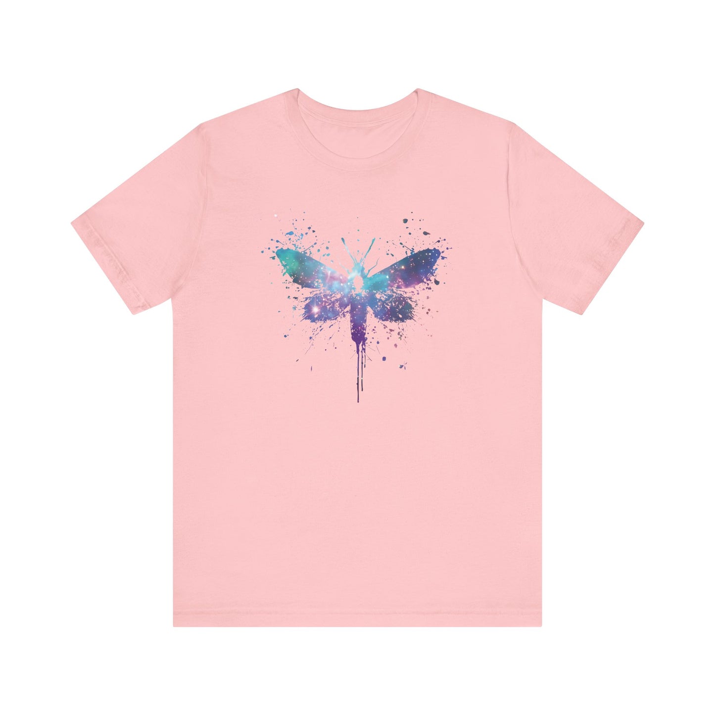 Galaxy Moth Graphic Tee - Watercolor Splatter Butterfly T-Shirt