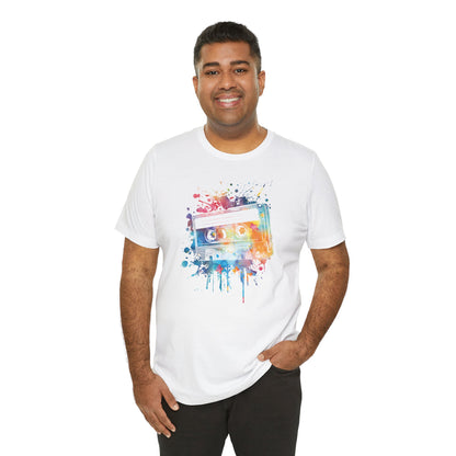 Retro Watercolor Cassette Tape T-Shirt — Vintage Music Tee