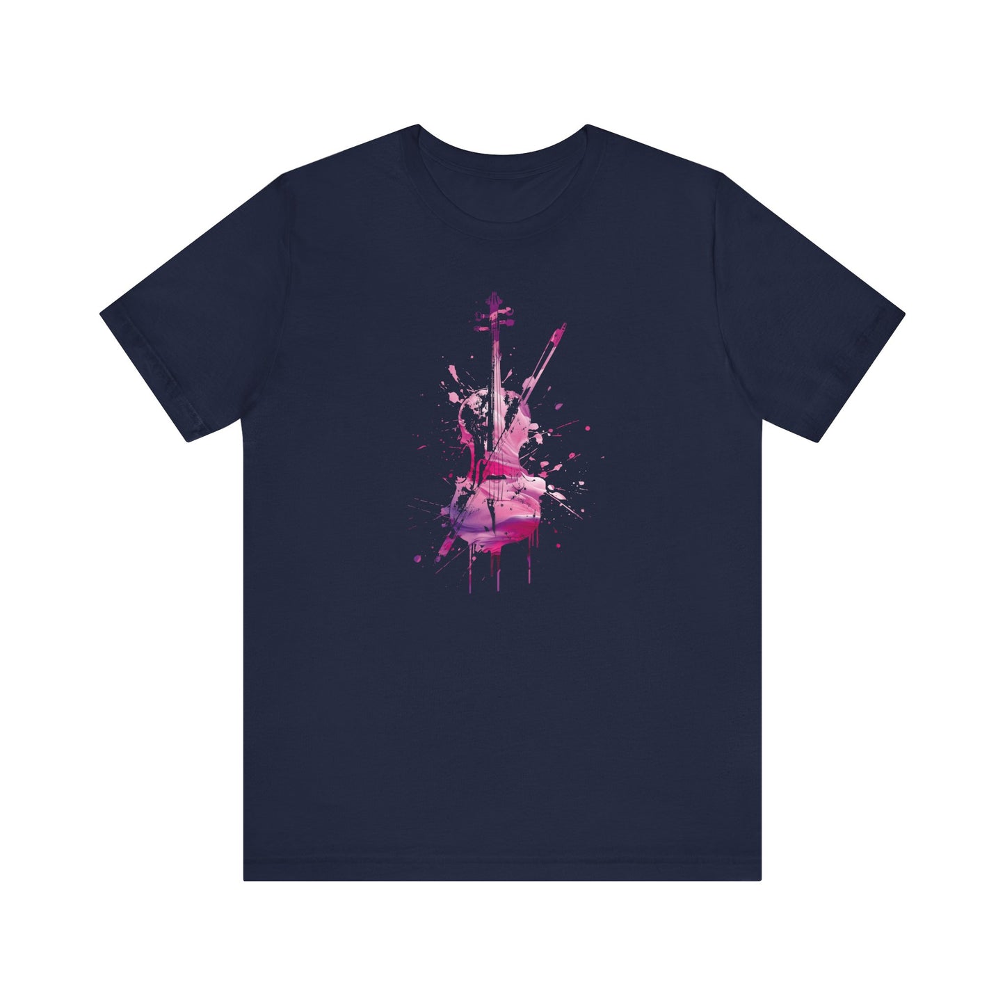 T-Shirt — Pink Watercolor Violin/Cello Graphic Tee