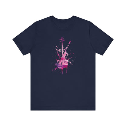 T-Shirt — Pink Watercolor Violin/Cello Graphic Tee