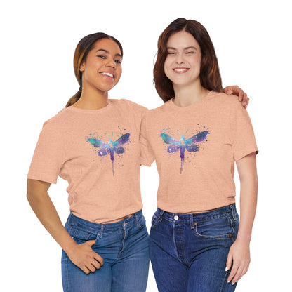 Galaxy Moth Graphic Tee - Watercolor Splatter Butterfly T-Shirt