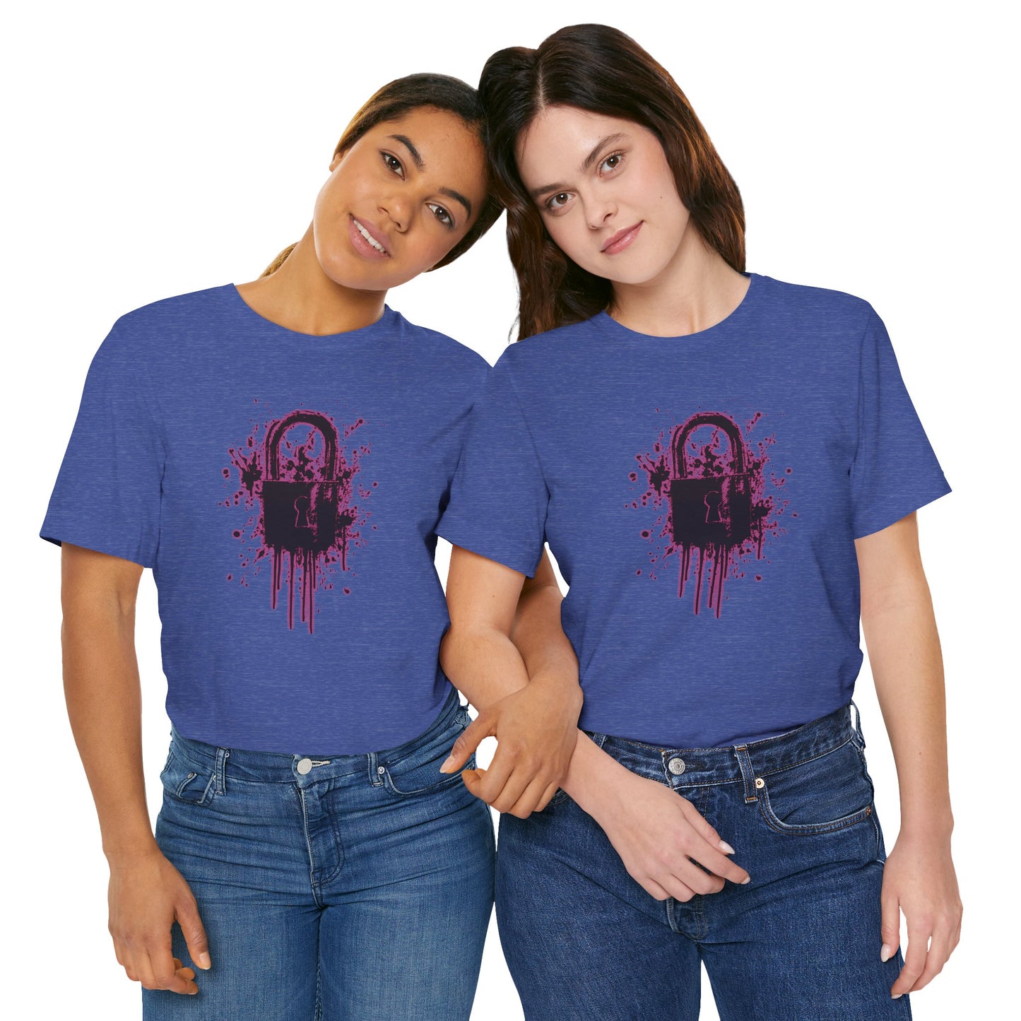 Locked Up Graphic Tee — Dark Splatter Lock Design