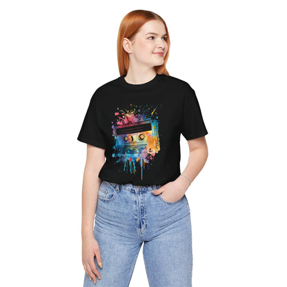 Retro Watercolor Cassette Tape T-Shirt — Vintage Music Tee
