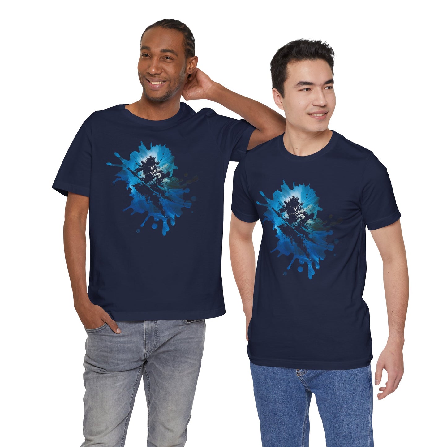 Watercolor Skateboarder T-Shirt — Blue Splash Graphic Tee