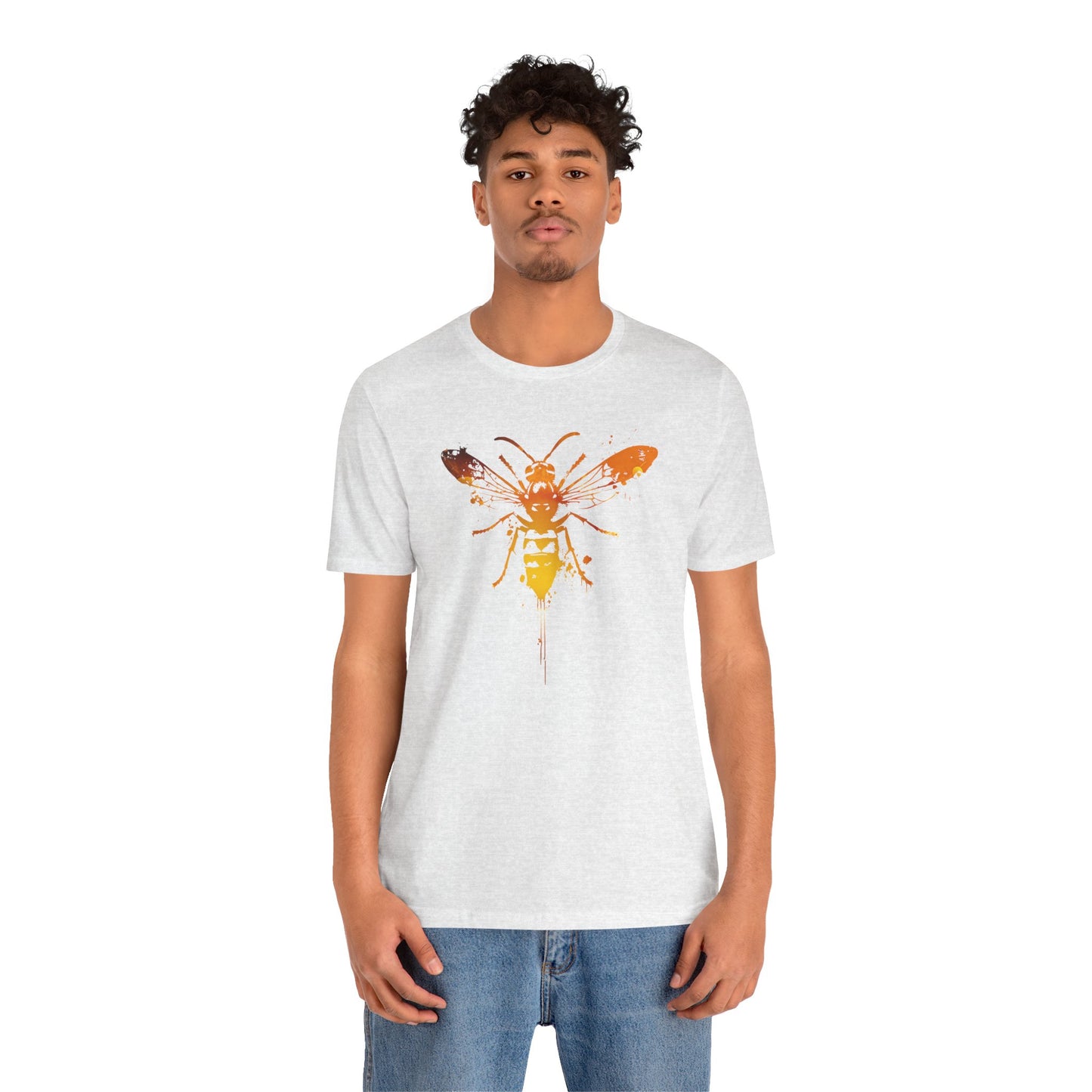 Sting Like a Bee Graphic Tee — Orange Watercolor Bee Shirt