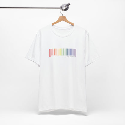 Rainbow Barcode T-Shirt — Minimal Pride Graphic Tee