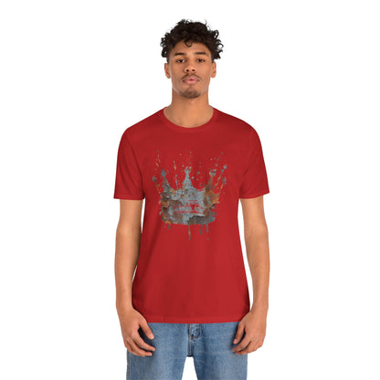 Weathered Kingdom T-Shirt — Watercolor Drip King Crown Graphic Tee