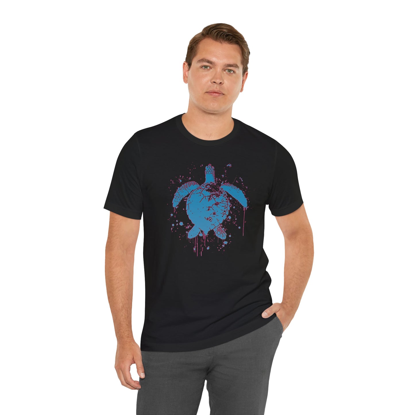 Blue Neon Sea Turtle T-Shirt — Ocean Beach Beachwear Tee