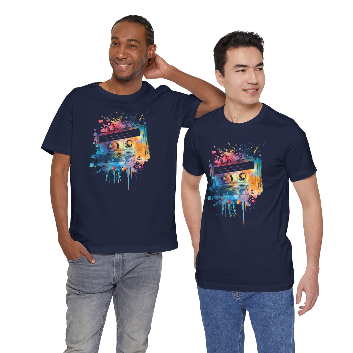 Retro Watercolor Cassette Tape T-Shirt — Vintage Music Tee
