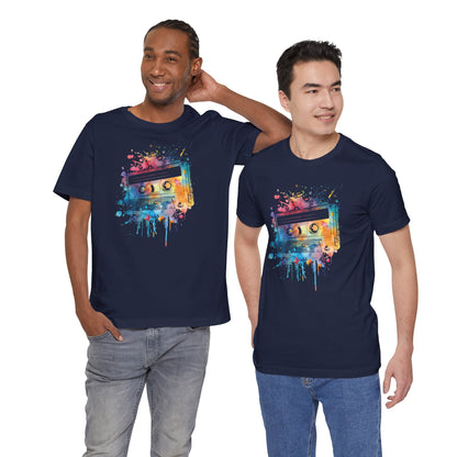 Retro Watercolor Cassette Tape T-Shirt — Vintage Music Tee