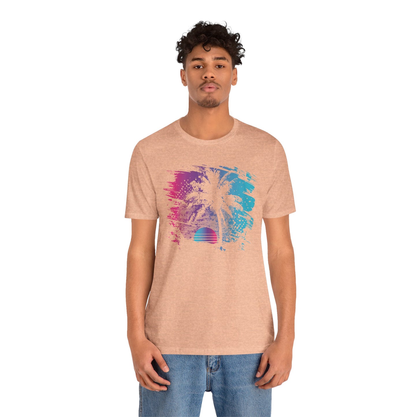Retro Palm Sunset Tee — Vintage Beach Palm Tree T-Shirt