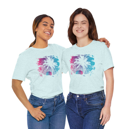 Retro Palm Sunset Tee — Vintage Beach Palm Tree T-Shirt