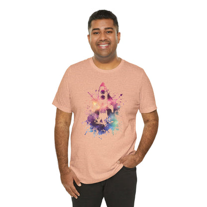 Rocket Ship T-Shirt — Colorful Space Launch Graphic Tee