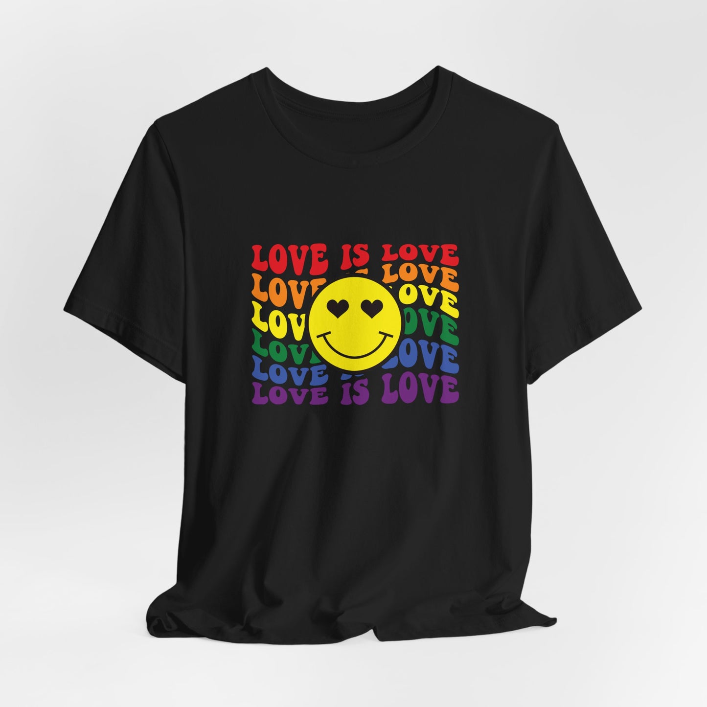 Love Is Love Rainbow Smiley T-Shirt