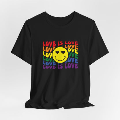 Love Is Love Rainbow Smiley T-Shirt