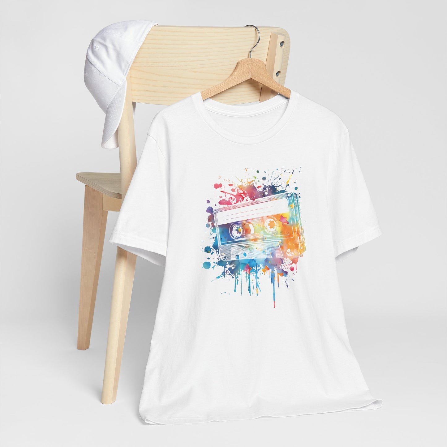 Retro Watercolor Cassette Tape T-Shirt — Vintage Music Tee