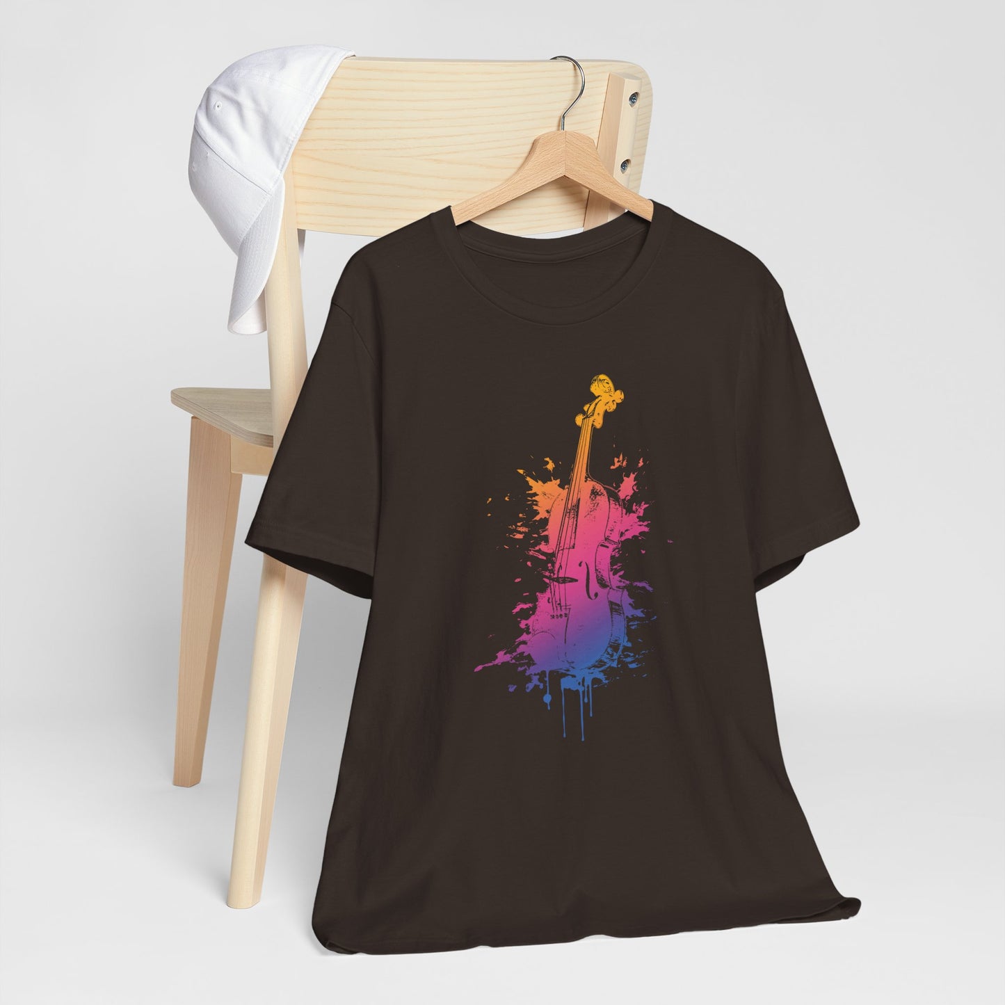 Colorful Violin Splash T-Shirt — Watercolor Musician Tee for Violinists & Music Lovers