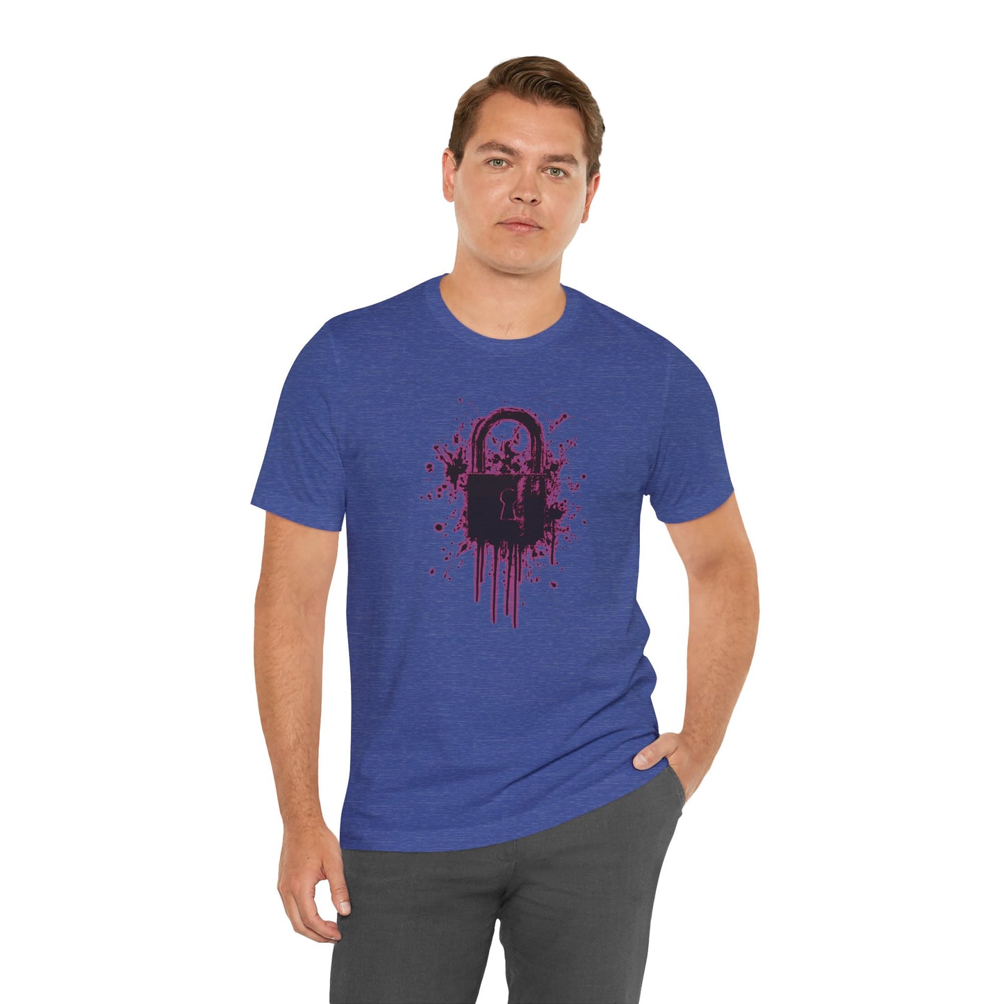 Locked Up Graphic Tee — Dark Splatter Lock Design