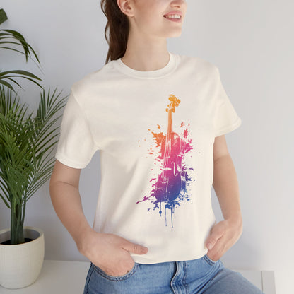 Colorful Violin Splash T-Shirt — Watercolor Musician Tee for Violinists & Music Lovers