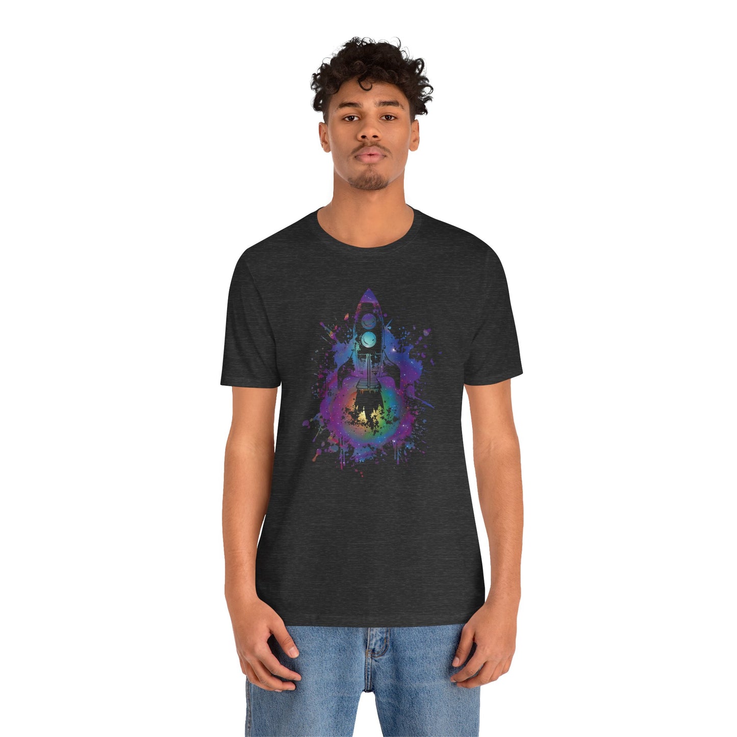 Rocket Ship T-Shirt — Colorful Space Launch Graphic Tee