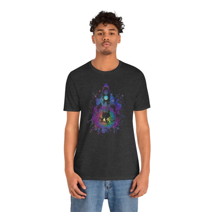 Rocket Ship T-Shirt — Colorful Space Launch Graphic Tee