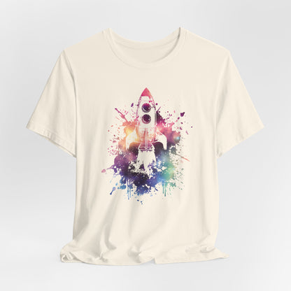 Rocket Ship T-Shirt — Colorful Space Launch Graphic Tee