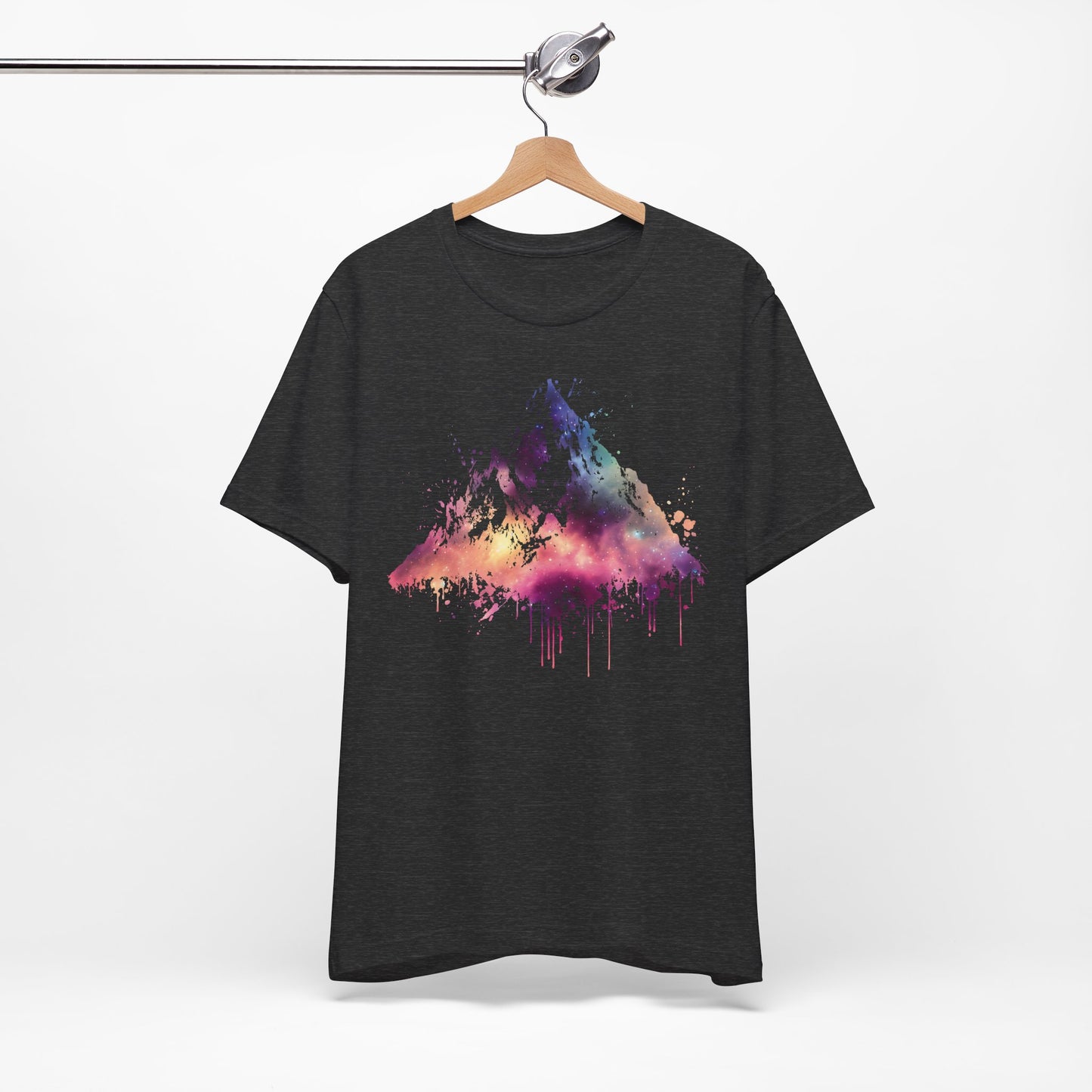 Space Mountain Watercolor Tee — Colorful Drip Peak Graphic T-Shirt