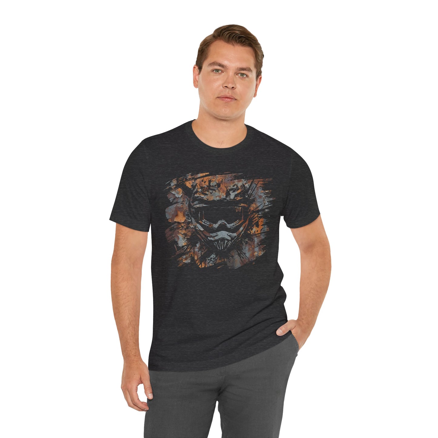 Motorcross Helmet T-Shirt — Distressed Brushstroke Animal Graphic Tee