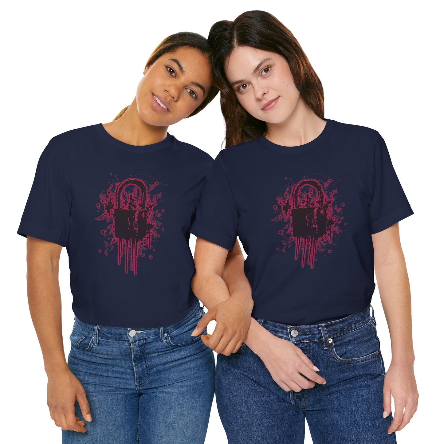 Locked Up Graphic Tee — Dark Splatter Lock Design