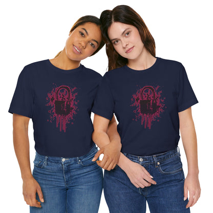 Locked Up Graphic Tee — Dark Splatter Lock Design