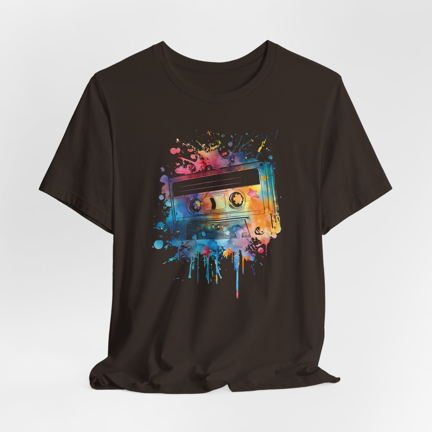 Retro Watercolor Cassette Tape T-Shirt — Vintage Music Tee