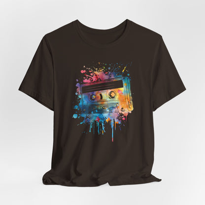 Retro Watercolor Cassette Tape T-Shirt — Vintage Music Tee