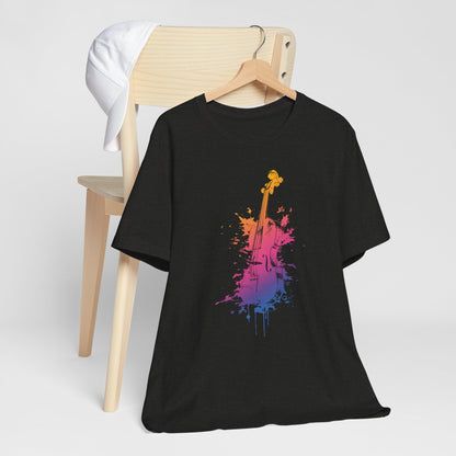 Colorful Violin Splash T-Shirt — Watercolor Musician Tee for Violinists & Music Lovers