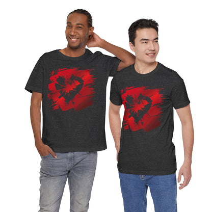 Broken Heart Brushstroke Tee — Distressed Red Heart Graphic Shirt
