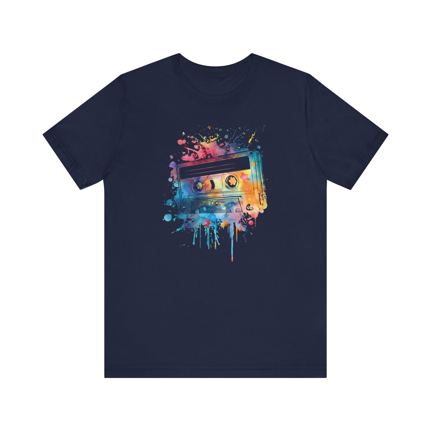 Retro Watercolor Cassette Tape T-Shirt — Vintage Music Tee