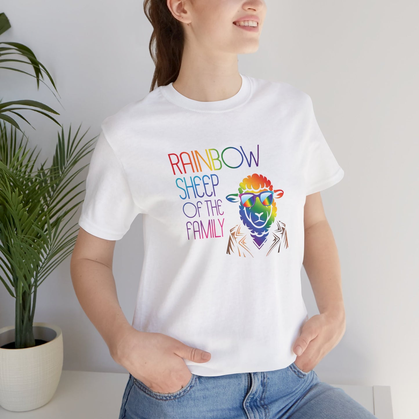Rainbow Sheep of the Family T-Shirt — Colorful Pride Graphic Tee