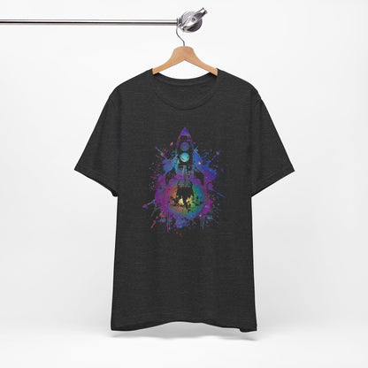 Rocket Ship T-Shirt — Colorful Space Launch Graphic Tee