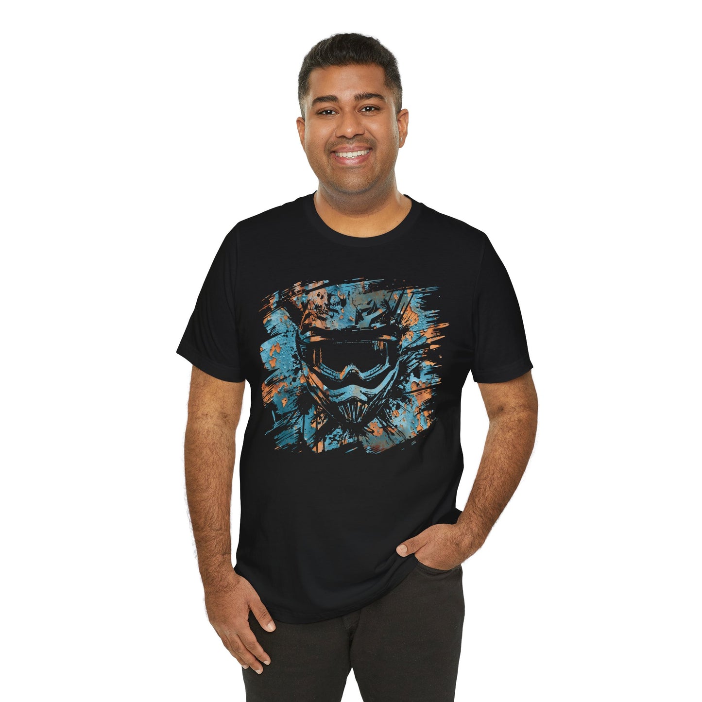 Motorcross Helmet T-Shirt — Distressed Brushstroke Animal Graphic Tee