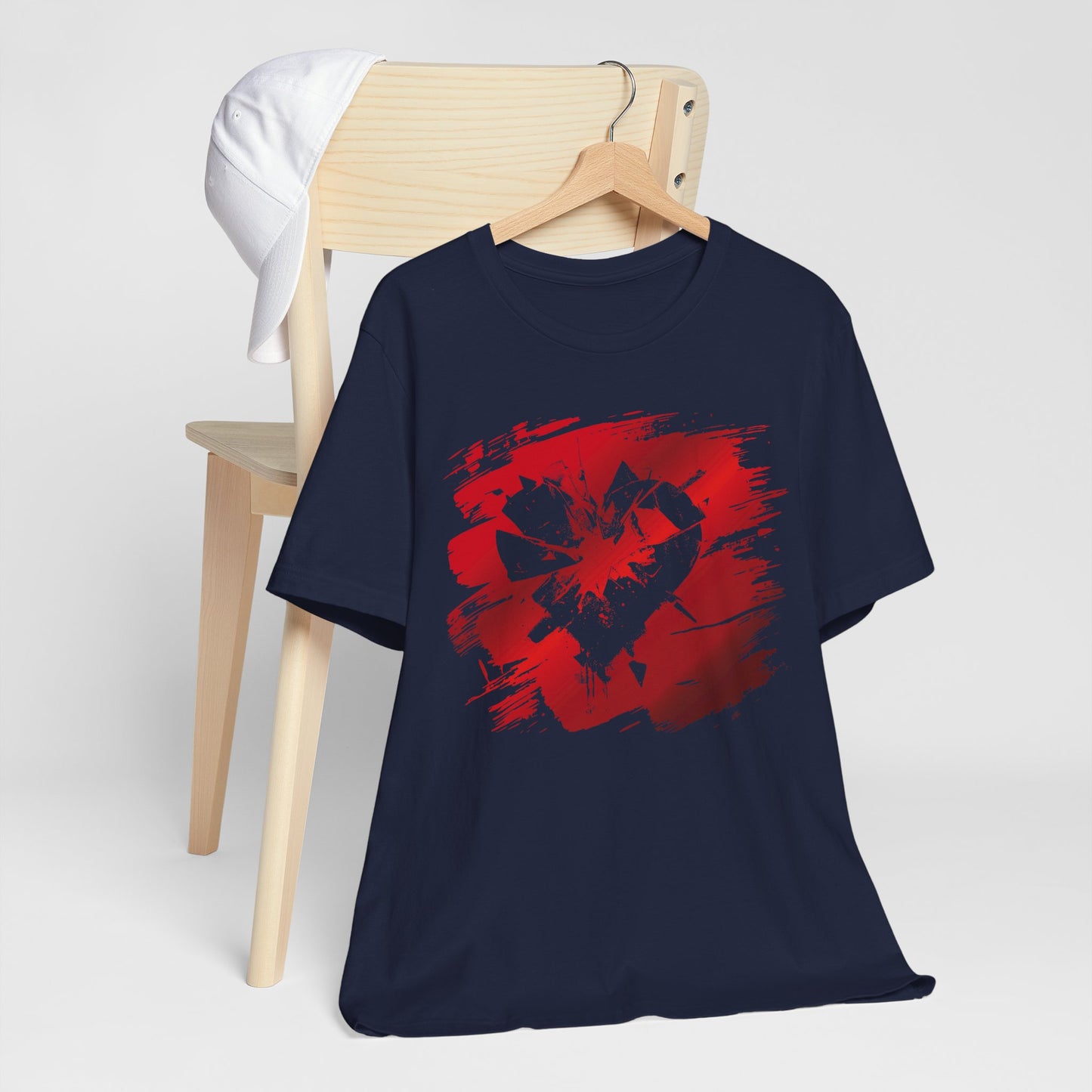 Broken Heart Brushstroke Tee — Distressed Red Heart Graphic Shirt