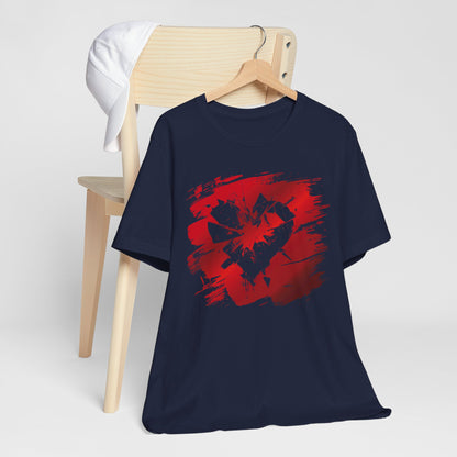 Broken Heart Brushstroke Tee — Distressed Red Heart Graphic Shirt
