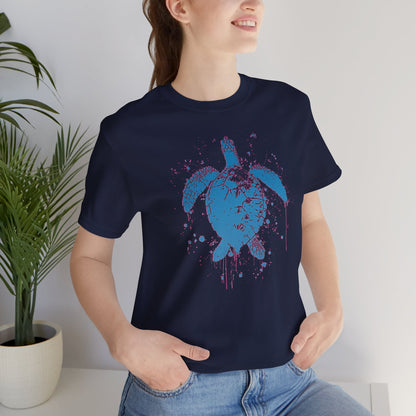 Blue Neon Sea Turtle T-Shirt — Ocean Beach Beachwear Tee