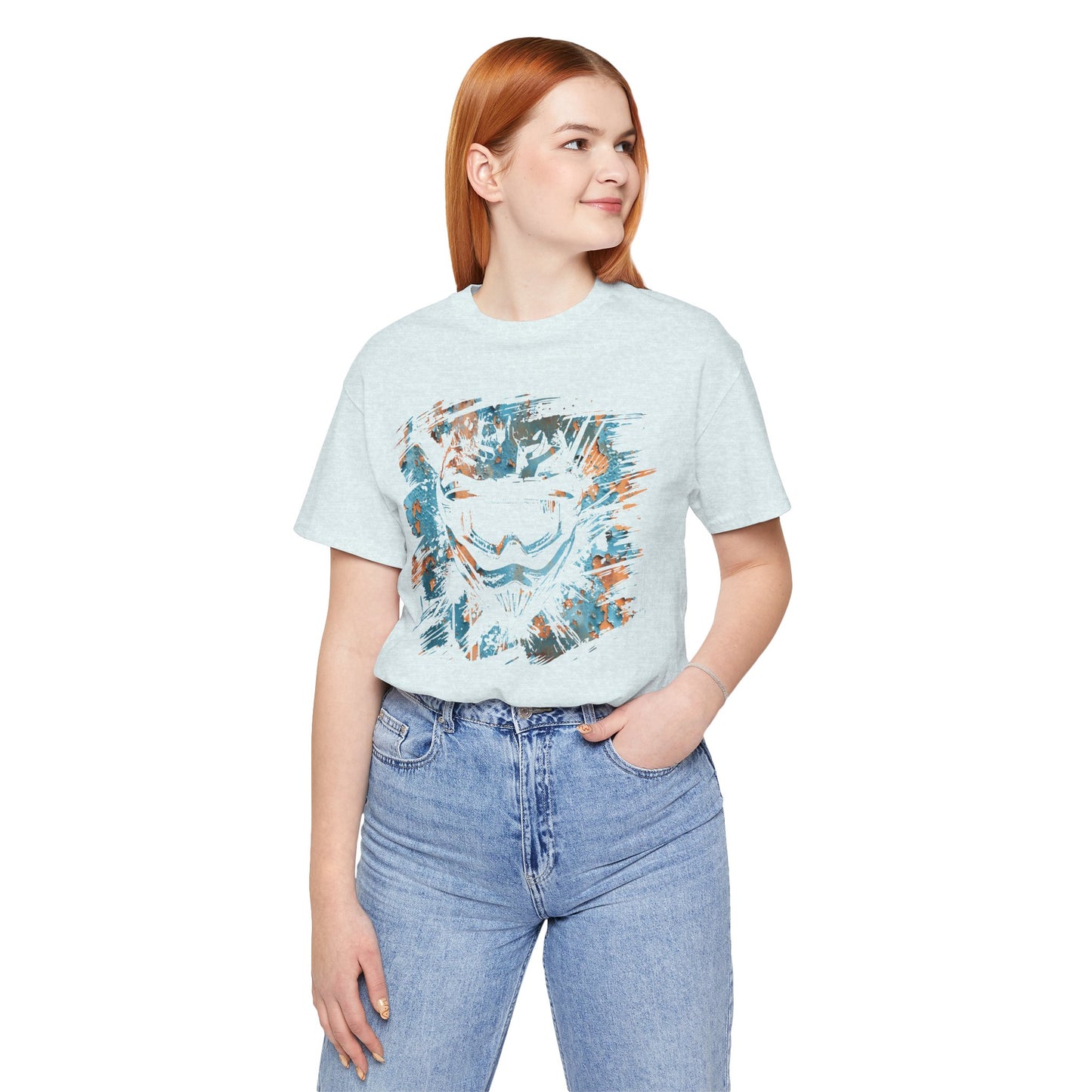 Motorcross Helmet T-Shirt — Distressed Brushstroke Animal Graphic Tee