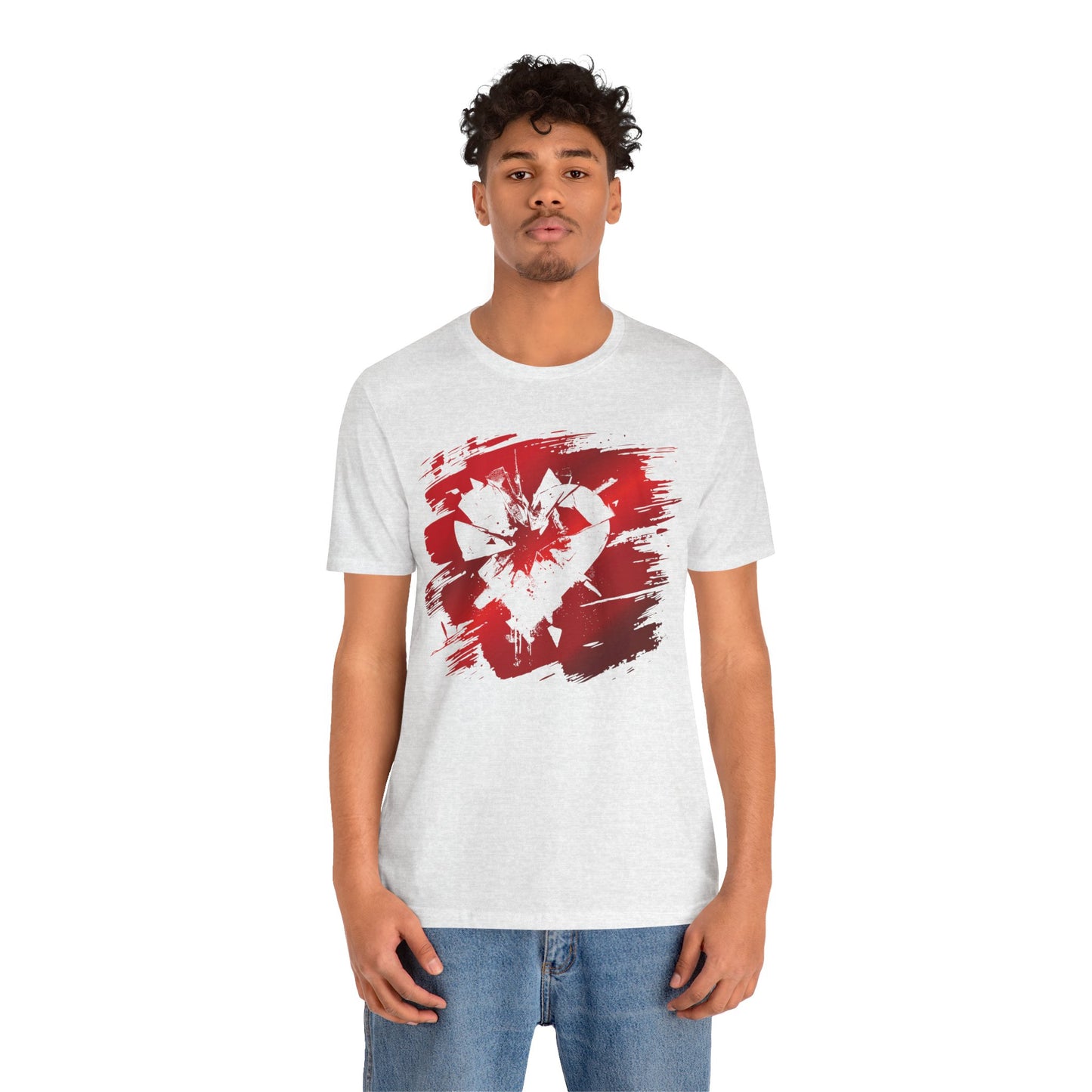 Broken Heart Brushstroke Tee — Distressed Red Heart Graphic Shirt