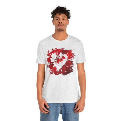 Broken Heart Brushstroke Tee — Distressed Red Heart Graphic Shirt
