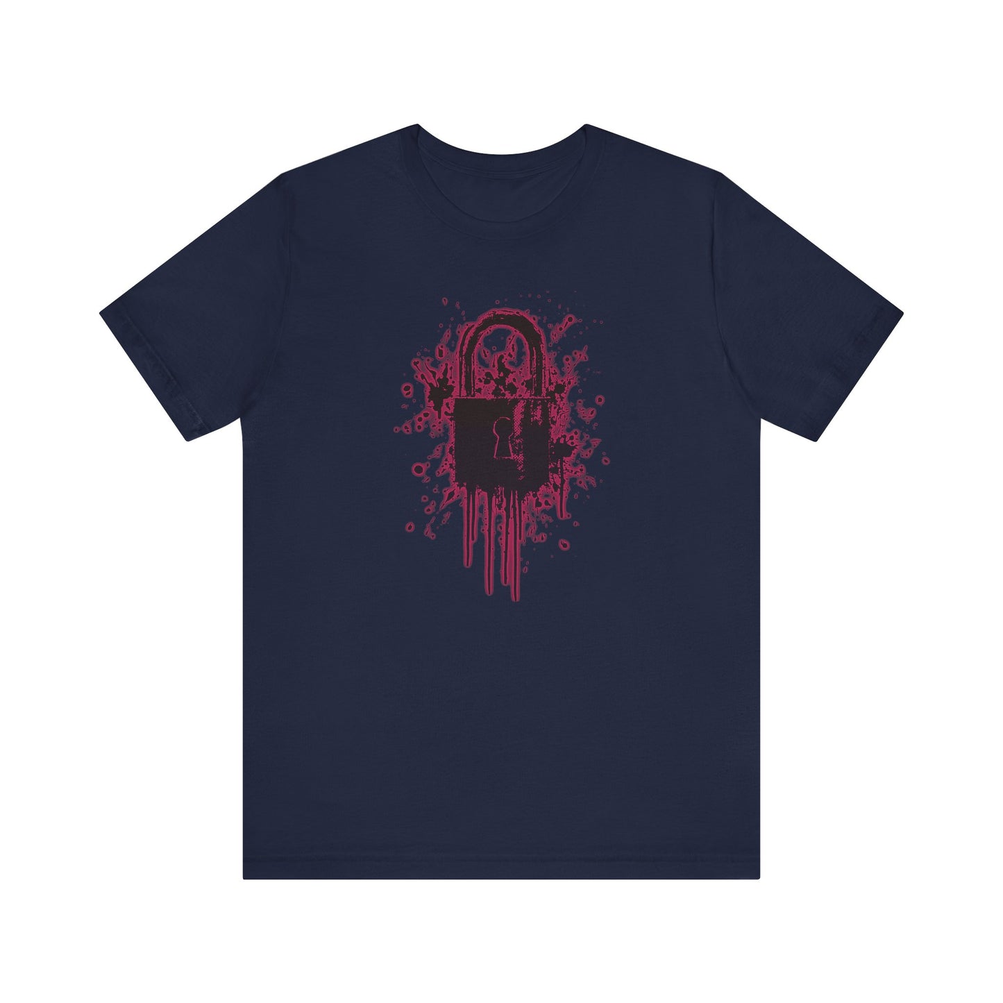 Locked Up Graphic Tee — Dark Splatter Lock Design