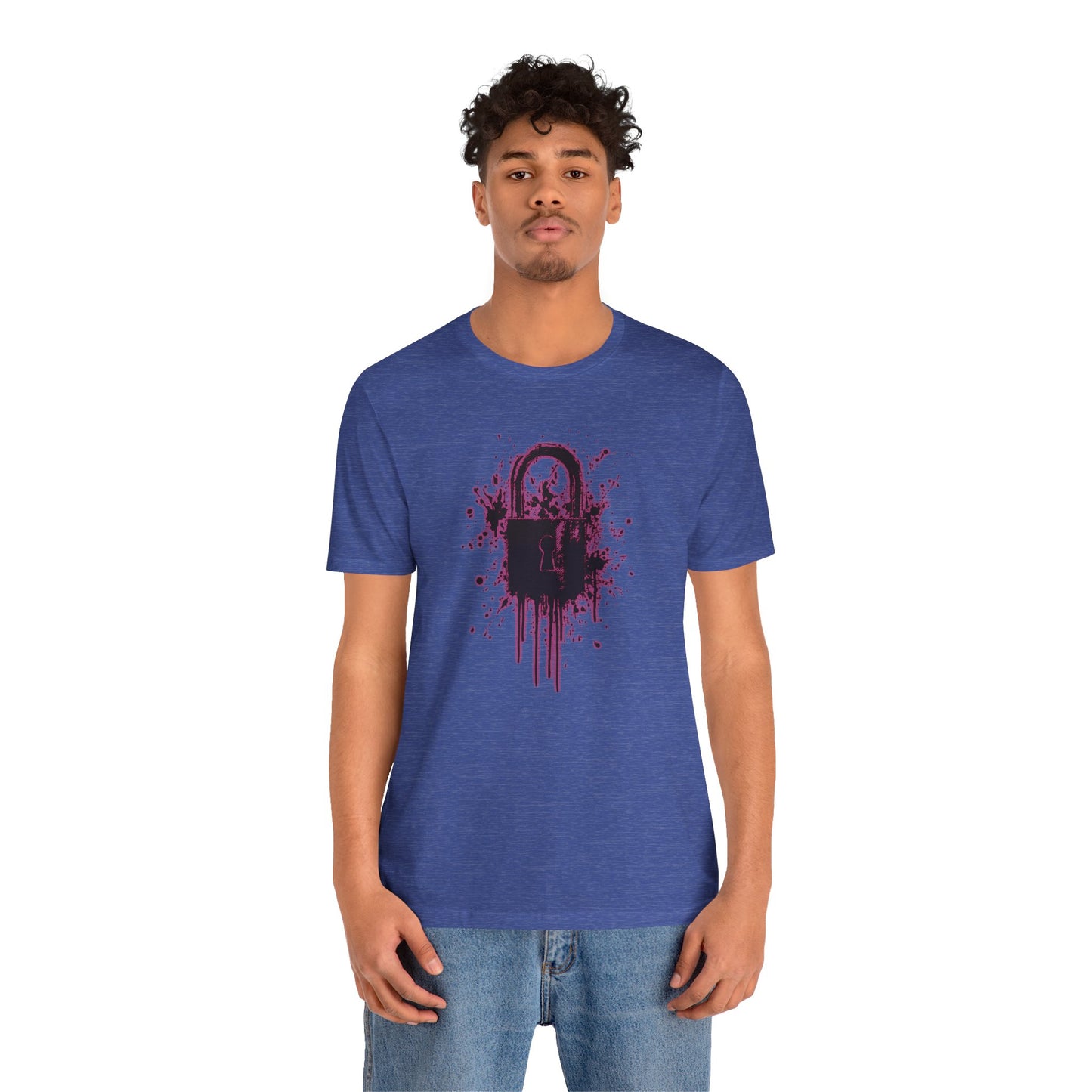 Locked Up Graphic Tee — Dark Splatter Lock Design
